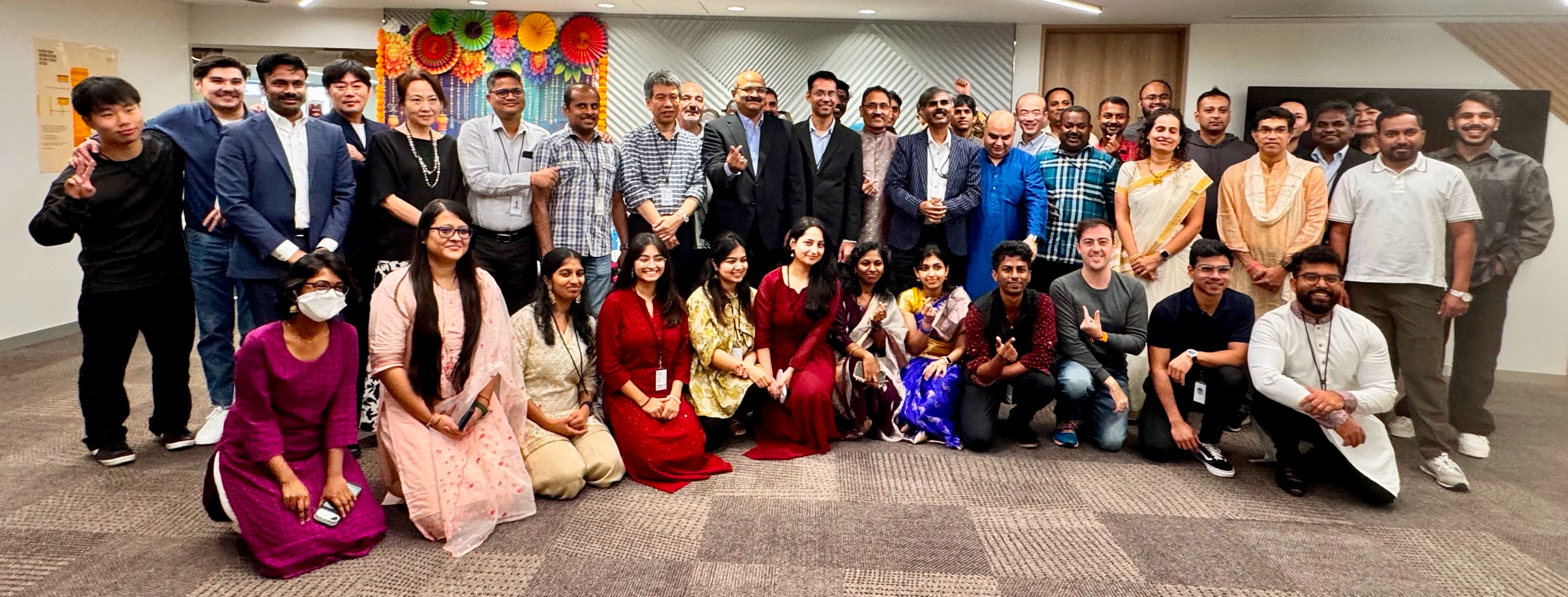 Employees gathered to celebrate Diwali at Infosys Japan.