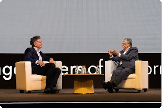 Nandan Nilekani and Robbert van Rutten engage in a fireside chat.