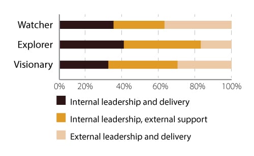 Visionaries are more likely to partner on digital initiatives