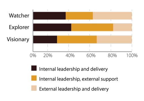 Visionaries are more likely to partner on digital initiatives