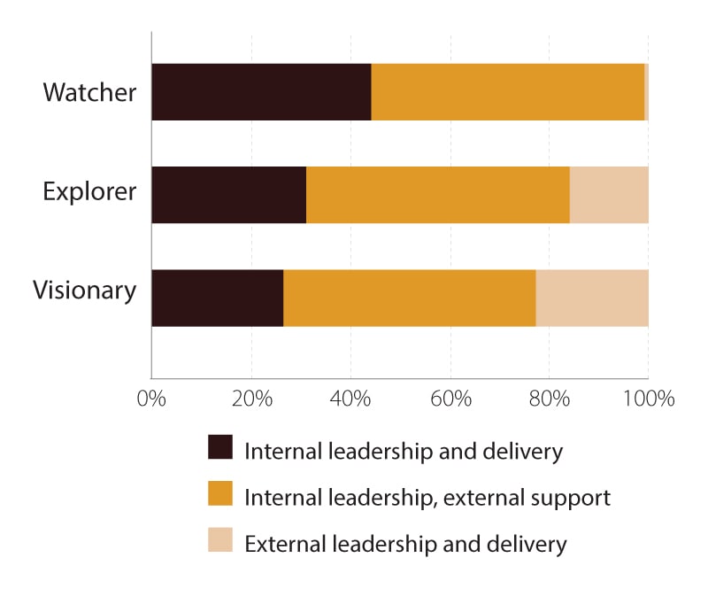 Visionaries are more likely to partner on digital initiatives