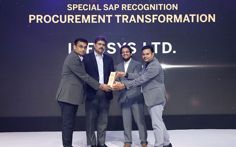 Infosys is the winner of SAP ACE Award 2022 in Special SAP Recognition category for Best Procurement Transformation