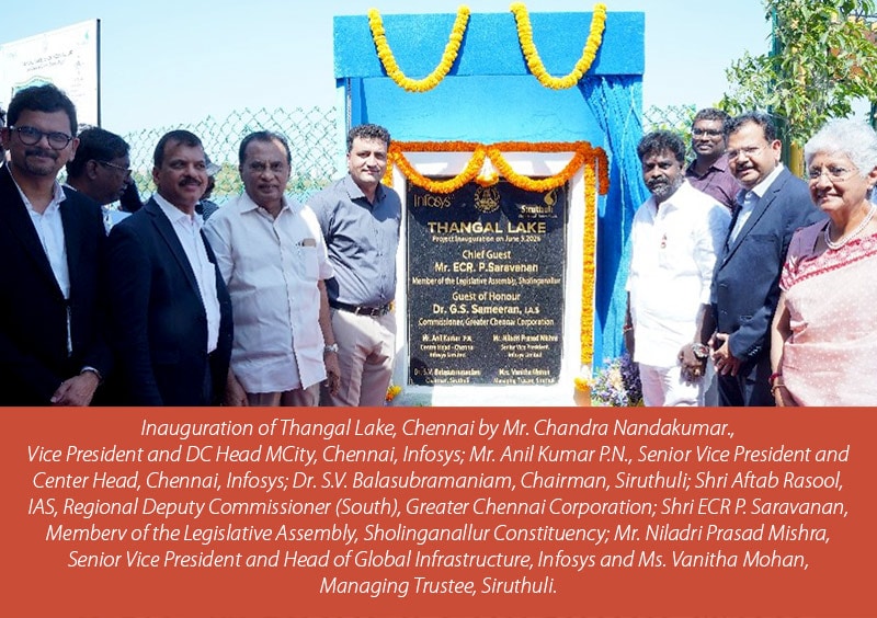 Infosys Collaborates with Siruthuli for the Rejuvenation of Thangal Lake in Chennai
