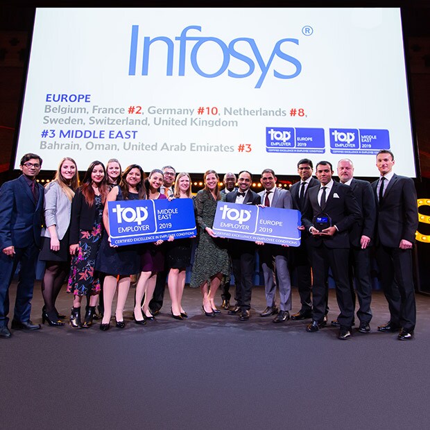 Bester Arbeitgeber  - Infosys ist die Nummer 3 in Europa und im Nahen Osten