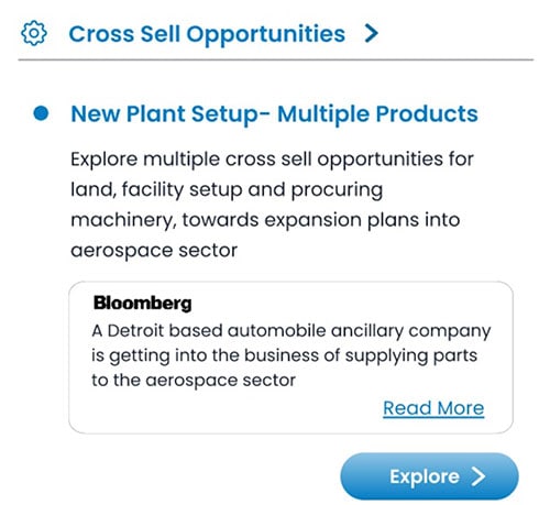 Figure 1. Digital snapshot of an AI assistant offering cross-selling opportunities based on external news