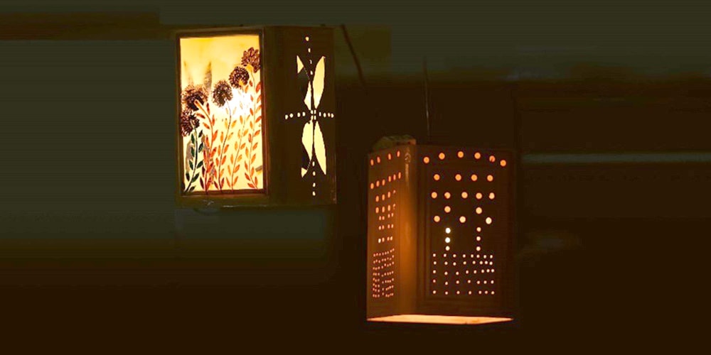 Image: Lamps made from oil tin cans