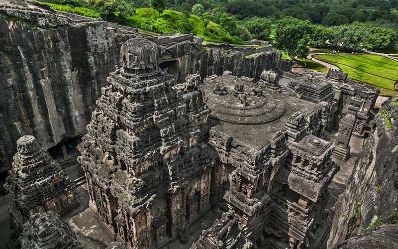The Kailasa Temple at the Ellora Caves is part of a sprawling UNESCO world heritage site in Maharashtra, India.