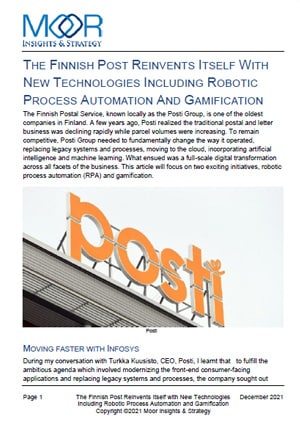 THE FINNISH POST REINVENTS ITSELF WITH NEW TECHNOLOGIES INCLUDING ROBOTIC PROCESS AUTOMATION AND GAMIFICATION