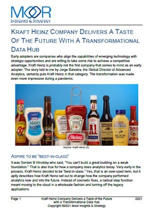 KRAFT HEINZ COMPANY DELIVERS A TASTE OF THE FUTURE WITH A TRANSFORMATIONAL DATA HUB