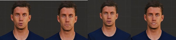 Figure 1: Represents few Visual representations of Viseme Left to Right: Viseme O, Viseme P, Viseme A, Viseme S