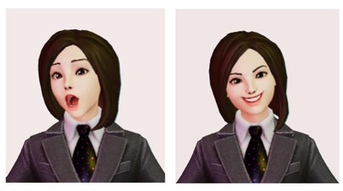 Figure 2: Represents few Realistic Expressions Left to Right: surprise, happy